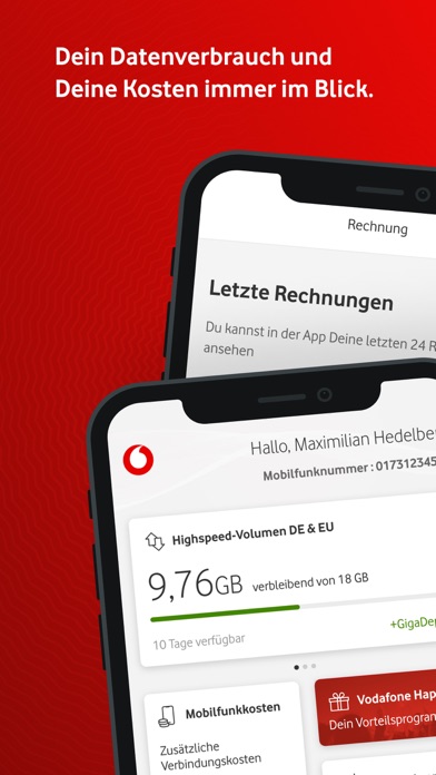 MeinVodafone mobile app interface